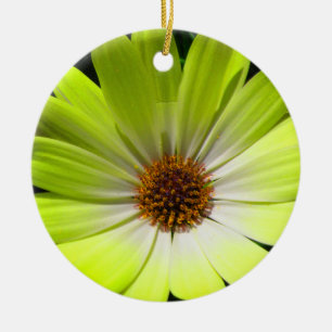African Daisy Fluorescent Yellow Custom Birthday Keramikornament
