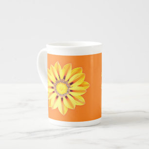 African Daisy / Gazania - Orange und Gelb Prozellantasse