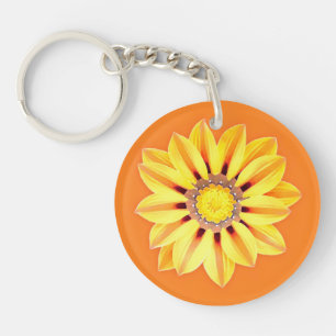 African Daisy / Gazania - Orange und Gelb Schlüsselanhänger