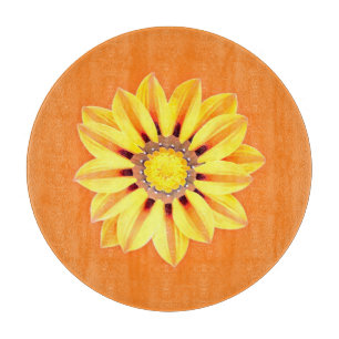 African Daisy / Gazania - Orange und Gelb Schneidebrett
