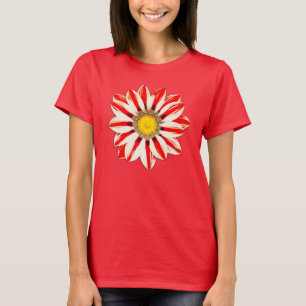 African Daisy / Gazania - Rot und Weiß gestreift T-Shirt