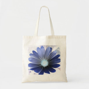 African Daisy Glows Blue Budget Totbeutel Tragetasche