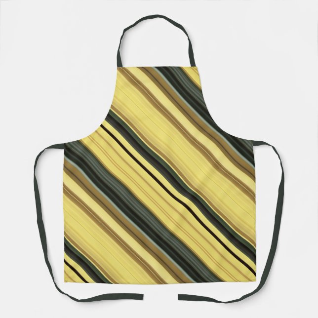 African Daisy Green and Yellow Strip Schürze (Vorderseite)