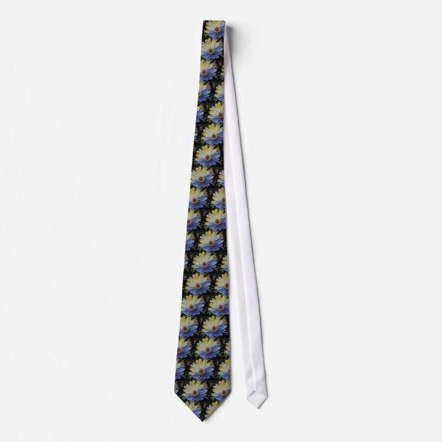 African Daisy Lapis und Gold-Krawatte Krawatte (Vorderseite)