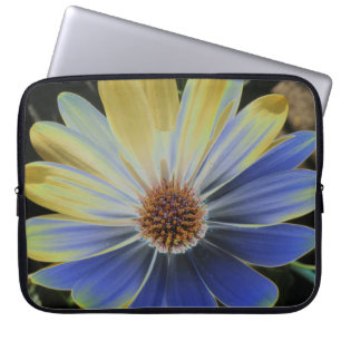 African Daisy Lapis und Gold Laptop Bag Laptopschutzhülle