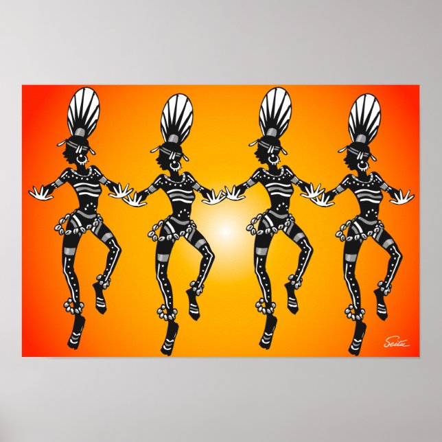 African Dancers Poster (Vorne)