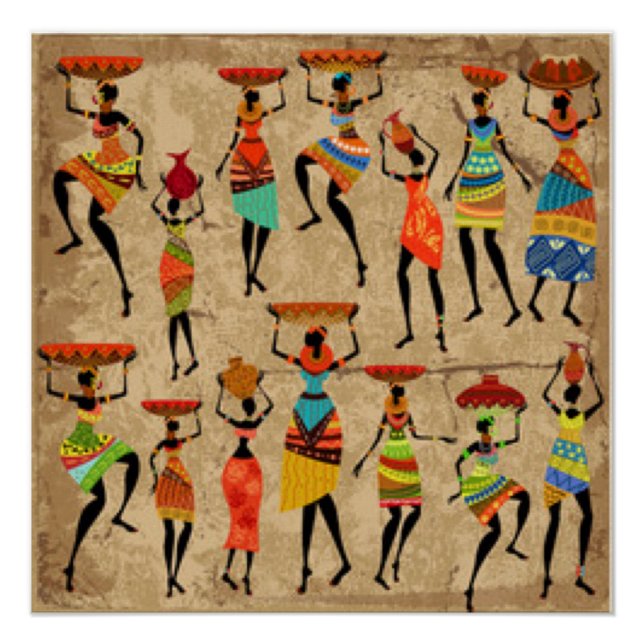 African Dancing Ladies Poster (Vorderseite)