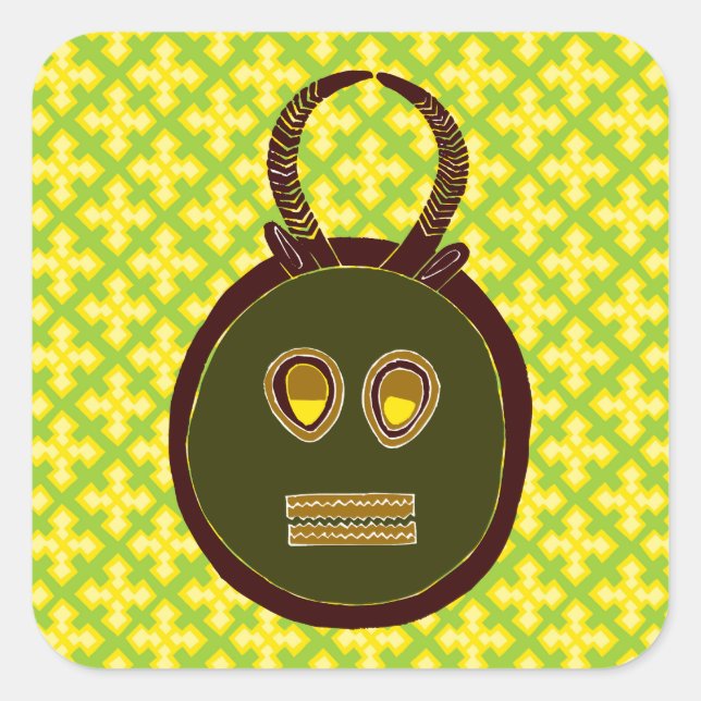 African Design #5 @ Stylnic Quadratischer Aufkleber (Vorderseite)