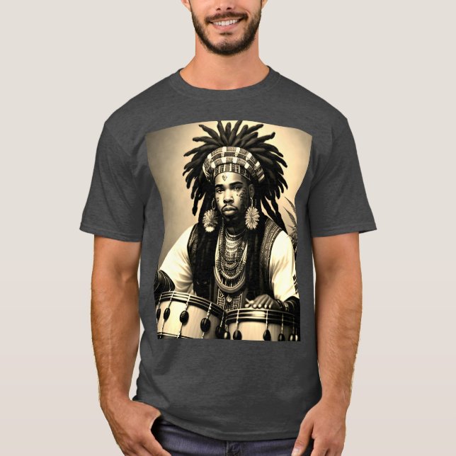 African Design Charcoal Heather T - Shirt (Vorderseite)