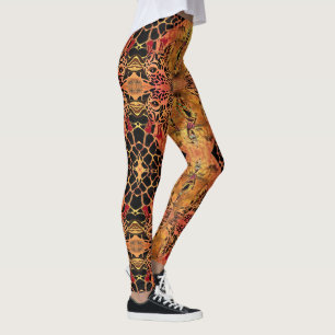African Design Giraffe Leggings