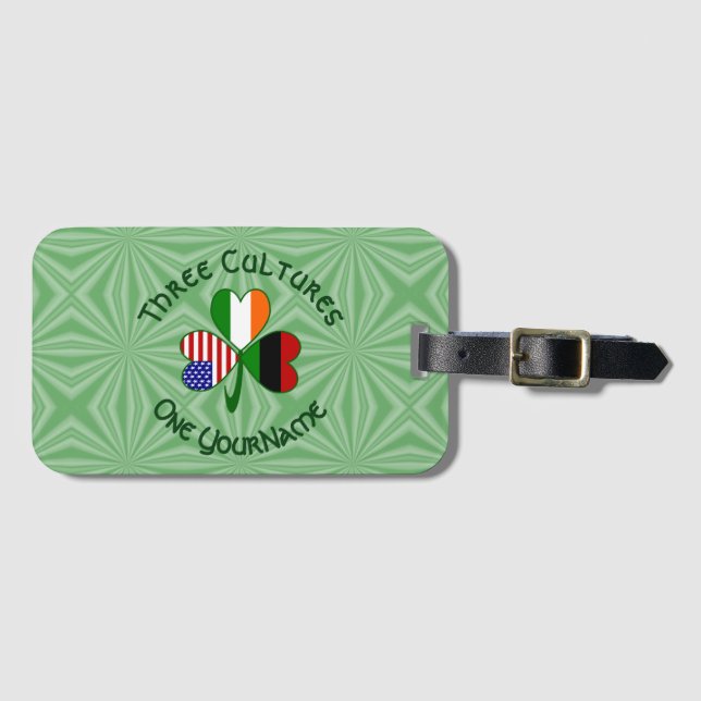 African Diaspora Irish American Kleeblatt Personal Gepäckanhänger (Vorderseite (Horizontal))