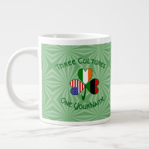 African Diaspora Irish American Kleeblatt Personal Jumbo-Tasse