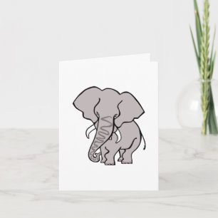 African ELEPHANT - Gefährdete Tiergrafik - Karte