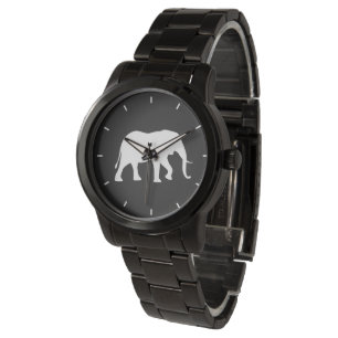 African Elephant Silhouette Armbanduhr