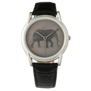 African Elephant Silhouette Armbanduhr