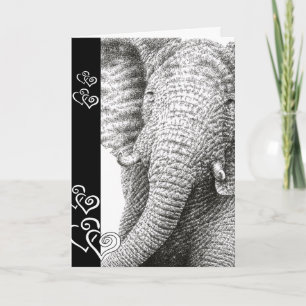 African Elephant Valentine Card Feiertagskarte