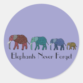 African Elephant Walk Runder Aufkleber