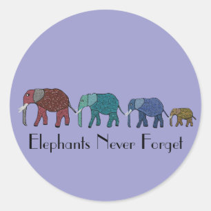 African Elephant Walk Runder Aufkleber