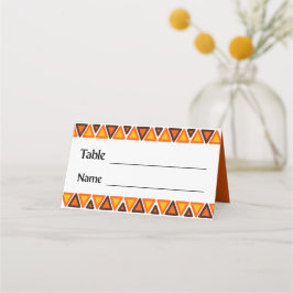 African Ethnic Seamless Texture Pattern Wedding Platzkarte