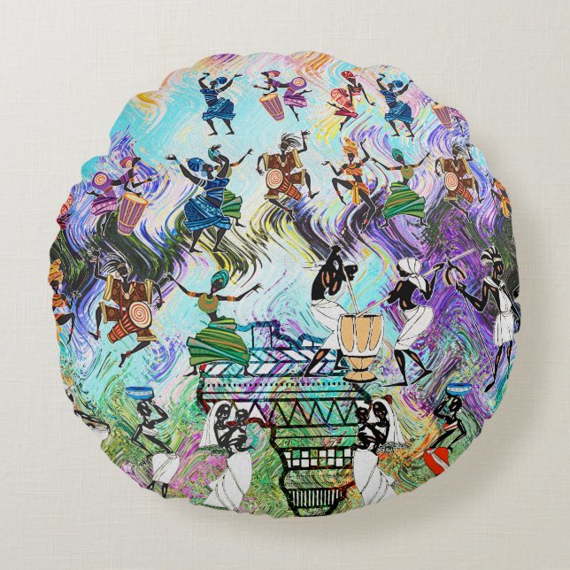 African Feast: Rhythms of Africa  Rundes Kissen (Vorderseite)