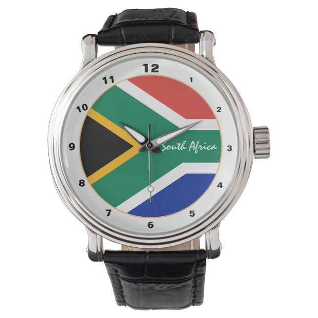 African Flag & South Africa Trendmode /design Armbanduhr (Vorderseite)