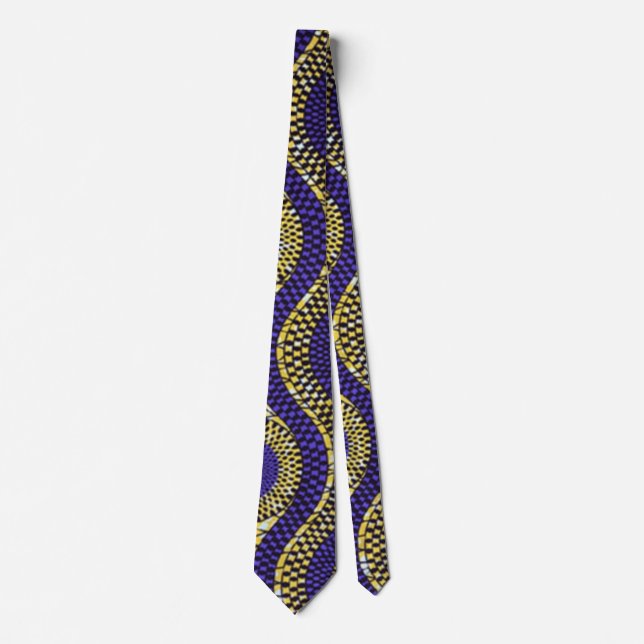 African Geometric Ethnic Neck Tie Krawatte (Vorderseite)