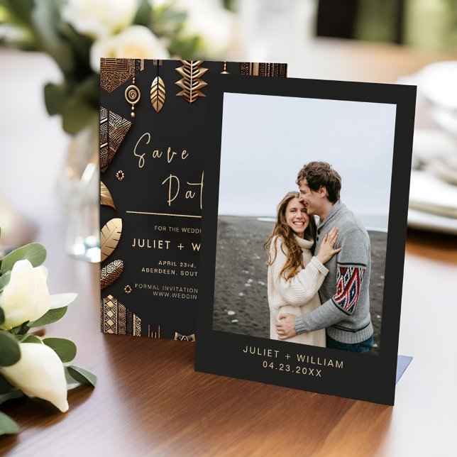 African Ghana Brown Traditional Nigeria Wedding Save The Date (Von Creator hochgeladen)