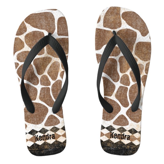 African Giraffe Pattern Flip Flops (Fußbett)