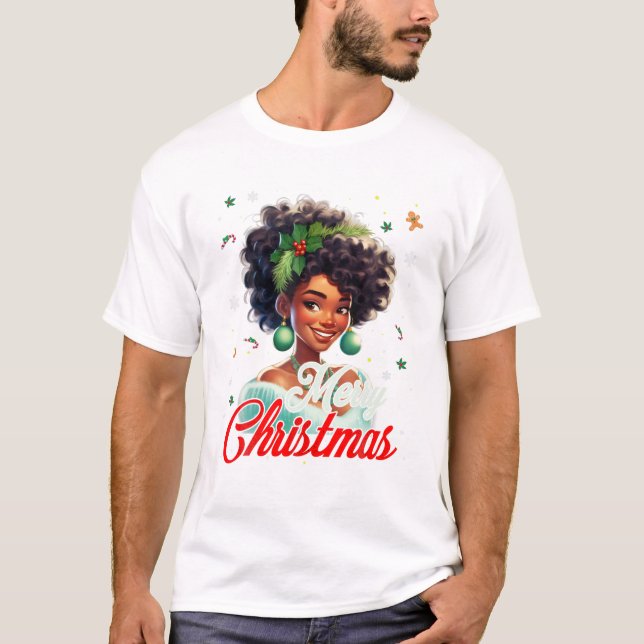 African Girl American Melanin T-Shirt (Vorderseite)