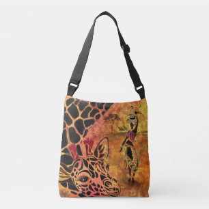 African Girl and Giraffe Crossbody Bag - Freunde Tragetaschen Mit Langen Trägern