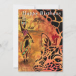 African Girl and Giraffe Friends - Happy Birthday<br><div class="desc">Happy Birthday - African Girl and Giraffe - Friends - Art Zeichn - Africa Animal and People Painting Collection by MIGNED - Add your text / name</div>