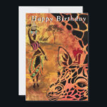 African Girl and Giraffe Friends - Happy Birthday<br><div class="desc">Happy Birthday - African Girl and Giraffe - Friends - Art Zeichn - Africa Animal and People Painting Collection by MIGNED - Add your text / name</div>