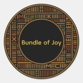 African Gold Kente Baby Dusche Round Sticker