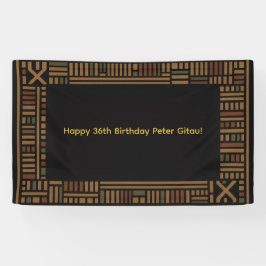 African Gold Kente Birthday Party Banner
