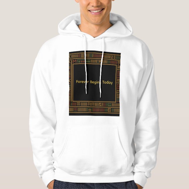 African Gold Kente Pattern Hoodie (Vorderseite)