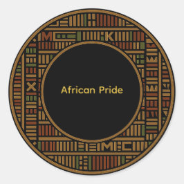 African Gold Kente Pattern Sticker