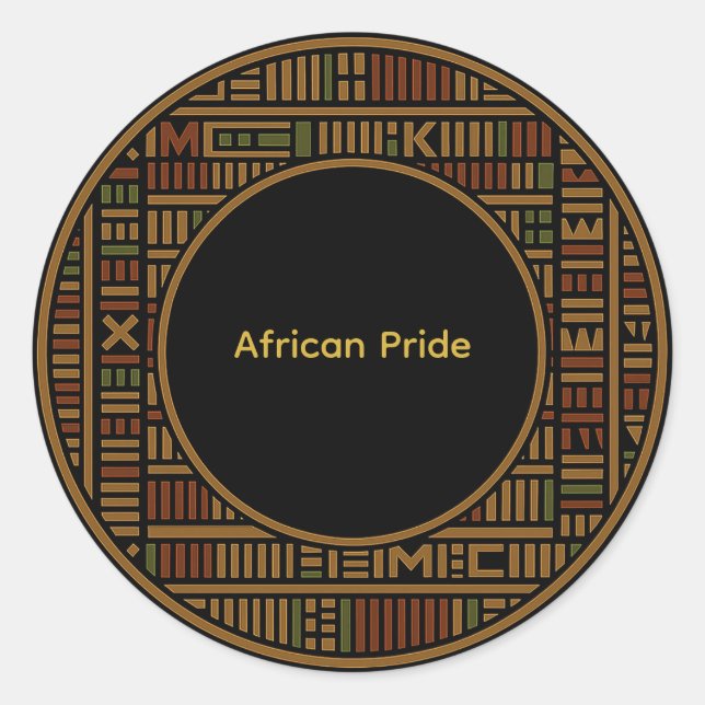 African Gold Kente Pattern Sticker (Vorderseite)