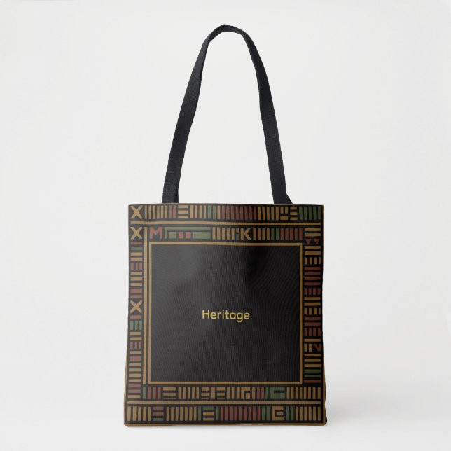 African Gold Kente Pattern Tote Bag (Vorderseite)