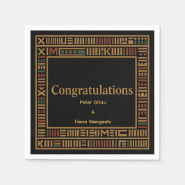 African Gold Kente Wedding Party Napkin Serviette
