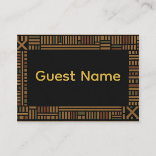 African Gold Kente Wedding Platzkarte