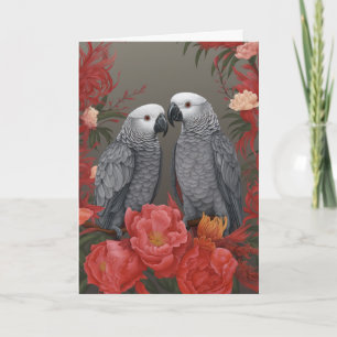 African Gray Holiday Cards Karte