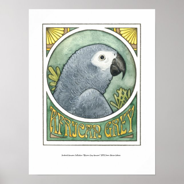 African Gray Nouveau Poster (Vorne)