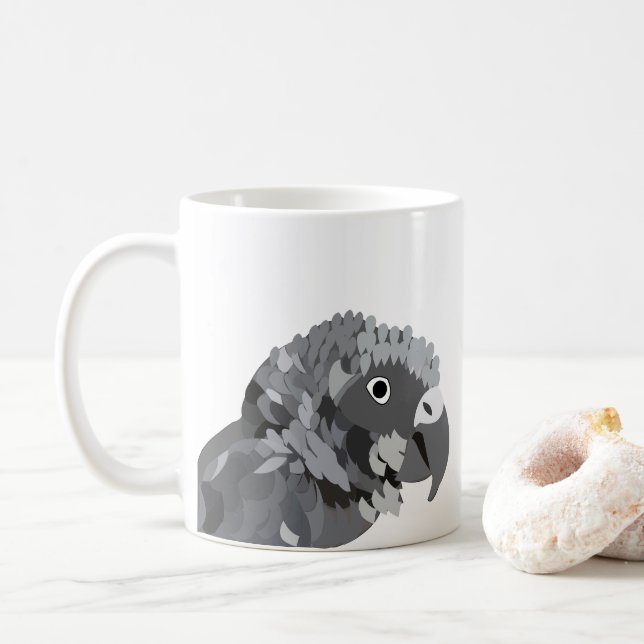 African Gray Parrot Bird Lover Kaffeetasse (Mit Donut)