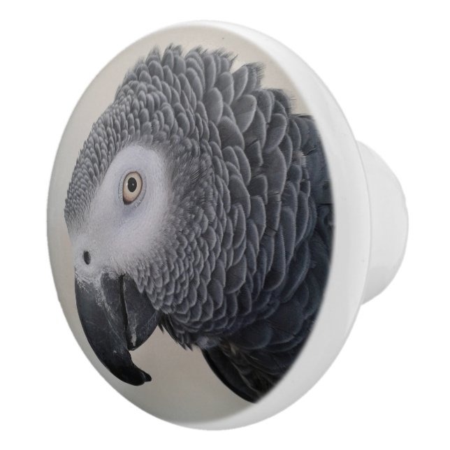 African Gray Parrot Dresser Knobs Keramikknauf (Rechts)