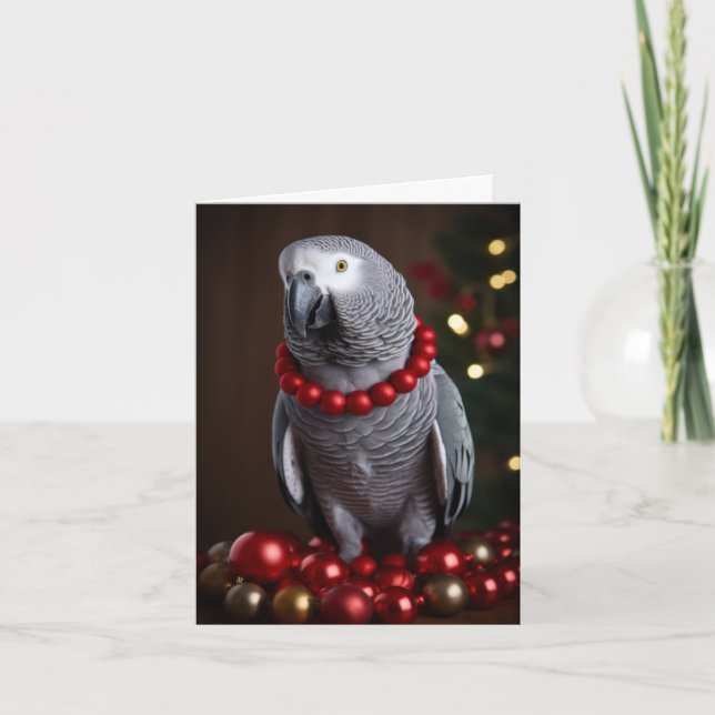 African Gray Parrot Holiday Cards Karte (Vorderseite)