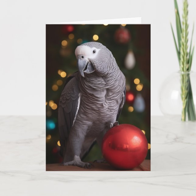 African Gray Parrot Holiday Cards Karte (Vorderseite)