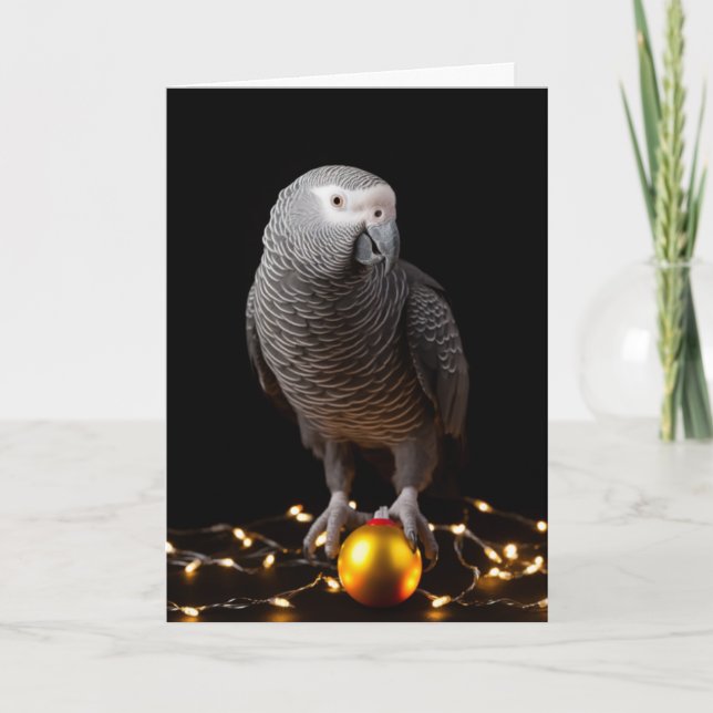 African Gray Parrot Holiday Cards Karte (Vorderseite)