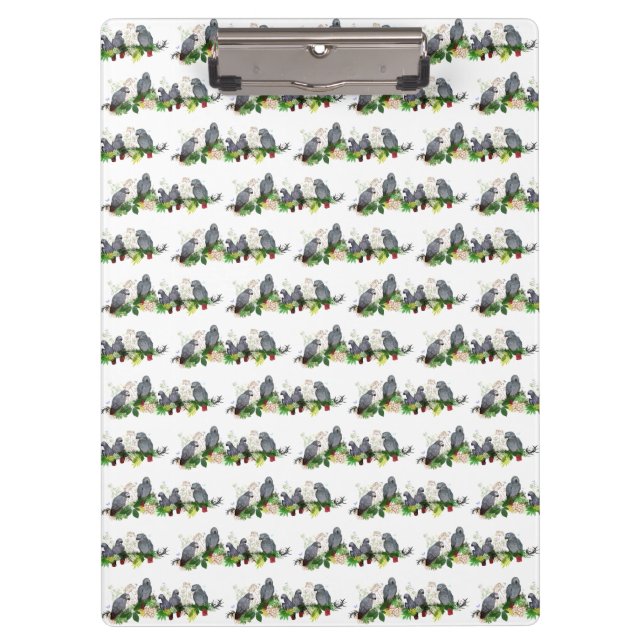 African Gray Parrot Party Clipboard Klemmbrett (Vorderseite)