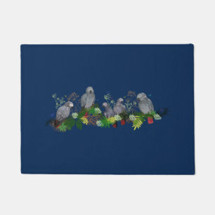 African Gray Parrot Party Door Mat (Marine) Fußmatte