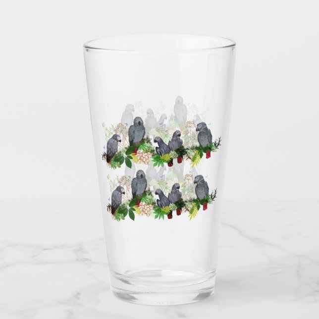 African Gray Parrot Party Glass Tumbler (Vorderseite)
